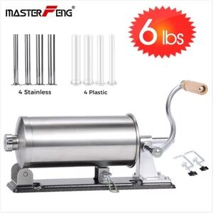 NEW Stainless Steel 6lb Sausage Stuffer - Silver